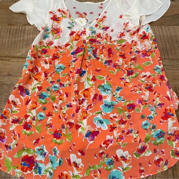 Maeve for Anthropologie Silk Flutter Sleeve Tunic - Picture 5 of 7